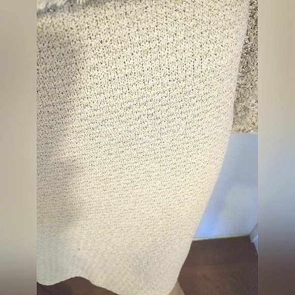 ST JOHN COUTURE 8 BOUCLE CROCHET AURORA BOREALIS LACE CREAM WOOL SILK SKIRT SUIT - Picture 7 of 16